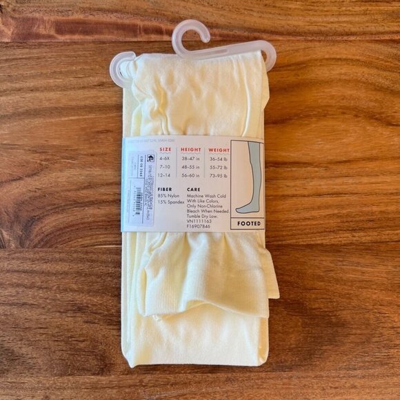 Cat & Jack Ivory Tights Size 7-10 - Picture 5 of 6